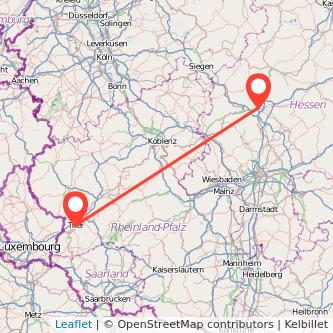 Gießen Trier Mitfahrgelegenheit Karte