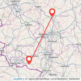 Gießen Pirmasens Mitfahrgelegenheit Karte