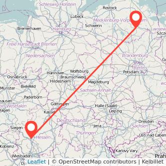 Gießen Neubrandenburg Mitfahrgelegenheit Karte