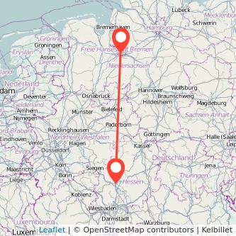 Gießen Bremen Mitfahrgelegenheit Karte
