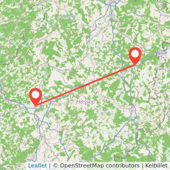 Gießen Bad Hersfeld Mitfahrgelegenheit Karte