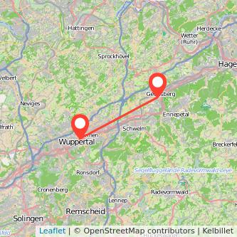 Gevelsberg Wuppertal Mitfahrgelegenheit Karte