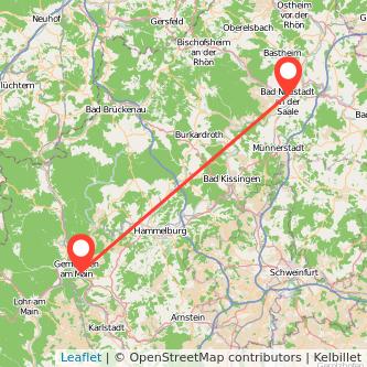 Gemünden Bad Neustadt an der Saale Bahn Karte