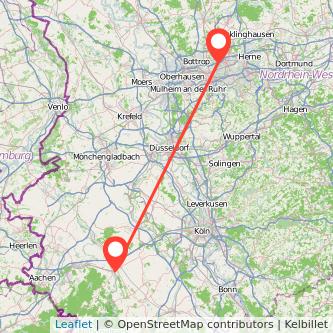 Gelsenkirchen Düren Mitfahrgelegenheit Karte