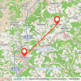 Geislingen Rottweil Bahn Karte