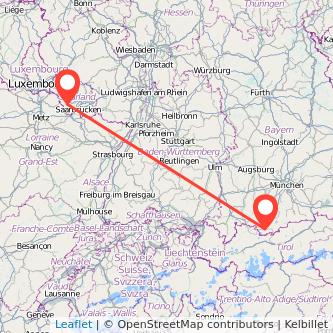 Garmisch-Partenkirchen Saarlouis Bus Karte