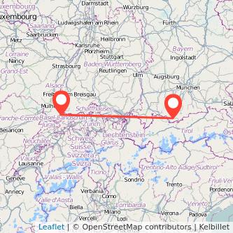 Garmisch-Partenkirchen Basel Bahn Karte