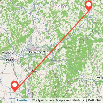 Fulda Worms Bahn Karte