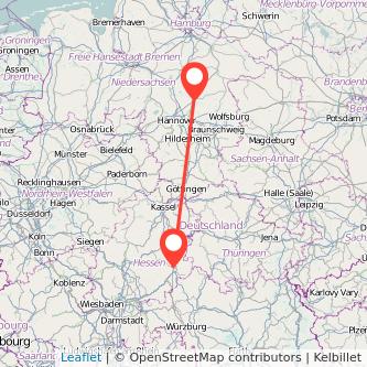 Fulda Celle Mitfahrgelegenheit Karte