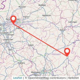 Fulda Bochum Mitfahrgelegenheit Karte