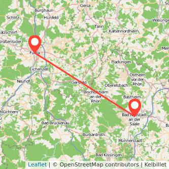 Fulda Bad Neustadt an der Saale Bahn Karte