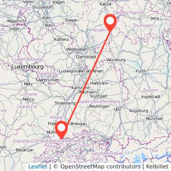Fulda Basel Mitfahrgelegenheit Karte