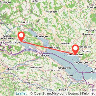 Friedrichshafen Radolfzell am Bodensee Bahn Karte