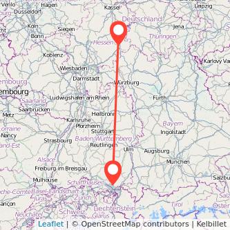 Friedrichshafen Fulda Mitfahrgelegenheit Karte