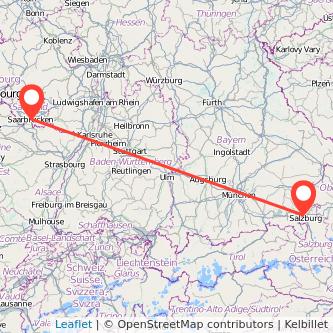 Freilassing Saarbrücken Bahn Karte