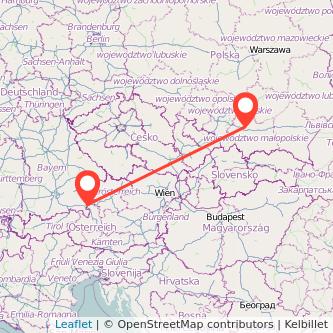 Freilassing Krakau Bahn Karte