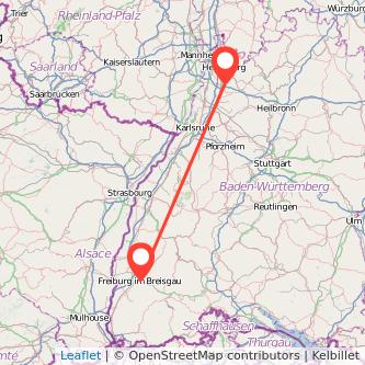 Freiburg im Breisgau Wiesloch Bahn Karte
