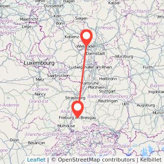 Freiburg im Breisgau Wiesbaden Mitfahrgelegenheit Karte