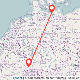 Freiburg im Breisgau Warnemünde Bahn Karte