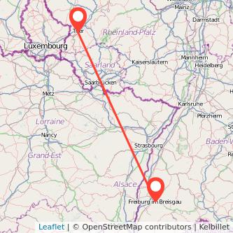 Freiburg im Breisgau Trier Mitfahrgelegenheit Karte