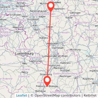 Freiburg im Breisgau Soest Bahn Karte