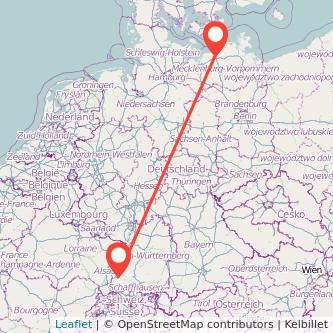 Freiburg im Breisgau Rostock Bahn Karte