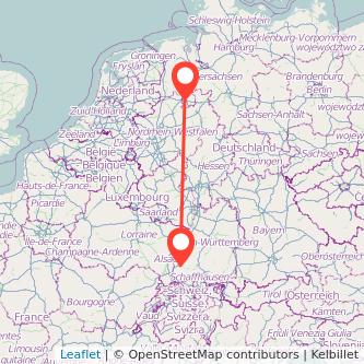Freiburg im Breisgau Osnabrück Mitfahrgelegenheit Karte