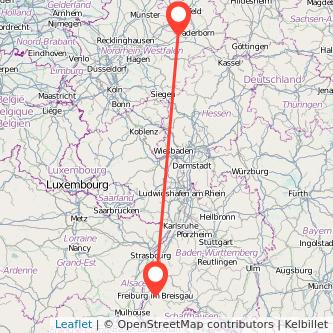 Freiburg im Breisgau Lippstadt Mitfahrgelegenheit Karte