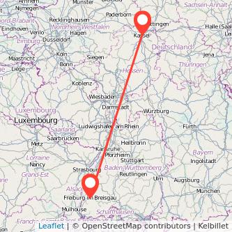 Freiburg im Breisgau Kassel Mitfahrgelegenheit Karte