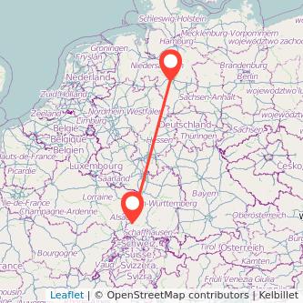 Freiburg im Breisgau Hannover Mitfahrgelegenheit Karte