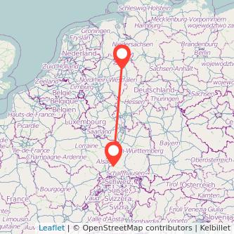 Freiburg im Breisgau Gütersloh Mitfahrgelegenheit Karte