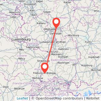Freiburg im Breisgau Frankfurt am Main Mitfahrgelegenheit Karte
