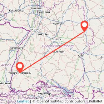 Freiburg im Breisgau Ellwangen Bahn Karte