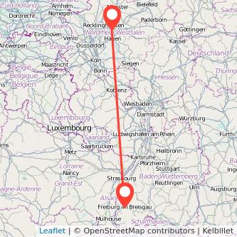 Freiburg im Breisgau Dortmund Mitfahrgelegenheit Karte