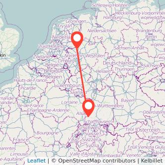 Freiburg im Breisgau Borken Mitfahrgelegenheit Karte