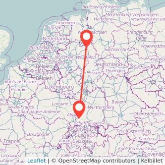 Freiburg im Breisgau Bielefeld Mitfahrgelegenheit Karte