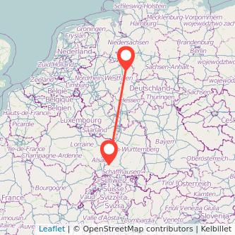 Freiburg im Breisgau Altenbeken Bahn Karte