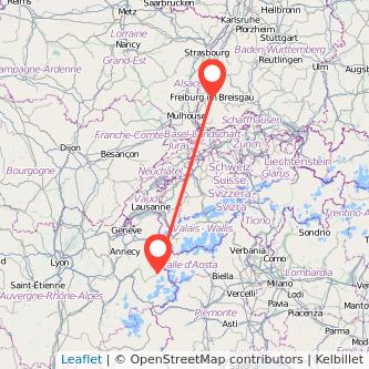 Freiburg im Breisgau Bourg Saint Maurice - Les Arcs Bahn Karte