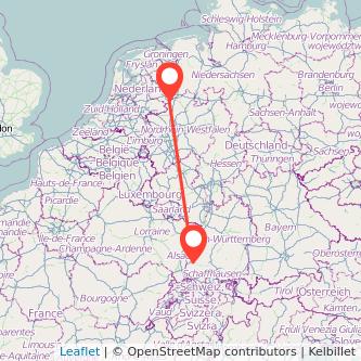 Freiburg im Breisgau Enschede Mitfahrgelegenheit Karte