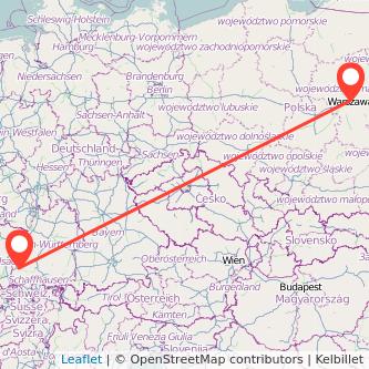 Freiburg im Breisgau Warschau Mitfahrgelegenheit Karte