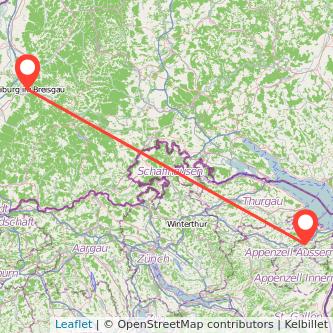 Freiburg im Breisgau St Gallen Mitfahrgelegenheit Karte
