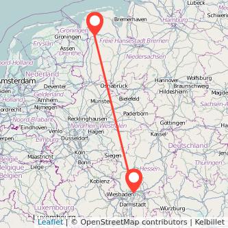 Frankfurt am Main Leer Mitfahrgelegenheit Karte