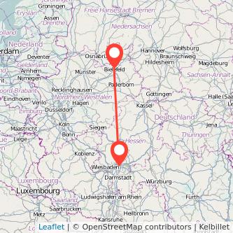 Frankfurt am Main Bielefeld Mitfahrgelegenheit Karte