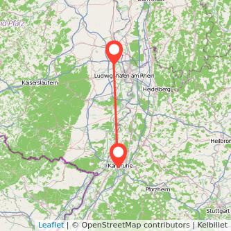 Frankenthal Karlsruhe Mitfahrgelegenheit Karte