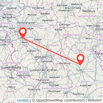 Forchheim Köln Mitfahrgelegenheit Karte