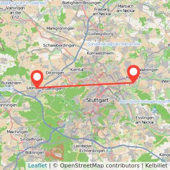 Fellbach Leonberg Mitfahrgelegenheit Karte