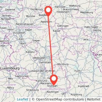 Fellbach Detmold Mitfahrgelegenheit Karte
