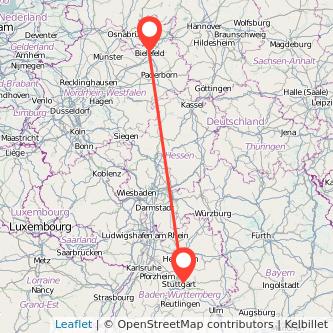 Fellbach Bielefeld Mitfahrgelegenheit Karte