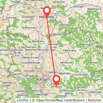 Esslingen Heilbronn Mitfahrgelegenheit Karte