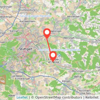 Esslingen Fellbach Mitfahrgelegenheit Karte